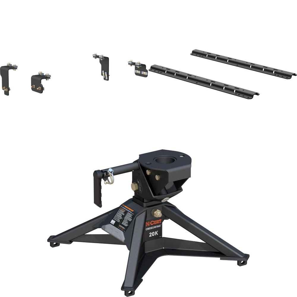 16470 - Custom 5th Wheel Brackets, Select Nissan Titan Curt CrossWing Lightweight 5th Wheel Hitch for Nissan Titan