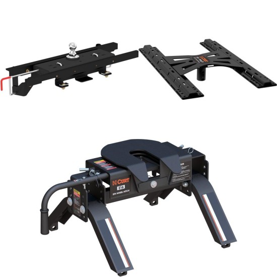 60730 - Double Lock Gooseneck Hitch Kit w/ Brackets, Select Dodge, Ram 1500 Coil Springs Curt E16 5th Wheel Trailer Hitch for Dodge Ram 1500, 16K capacity