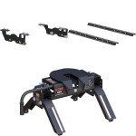 16911 - Custom 5th Wheel Brackets, Select Ford F-150 Curt E16 Slide Bar Jaw 5th Wheel Hitch for Ford F150 - 16K
