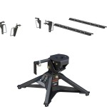 16430 - Custom 5th Wheel Brackets, Select Ram 2500, 3500 Curt CrossWing Lightweight 5th Wheel Hitch with 20K Capacity
