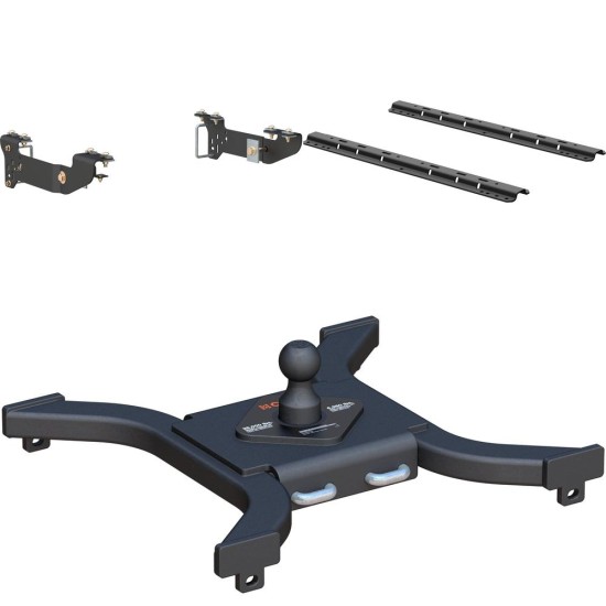 16400 - Custom 5th Wheel Brackets, Select Chevrolet Silverado, GMC Sierra 1500 Curt Spyder Gooseneck Trailer Hitch for Silverado, carbide black finish.