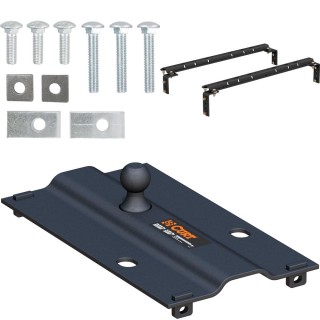 16304 - Semi-Custom 5th Wheel Hardware, Select Toyota Tundra (Except Extended Crew Cab) Curt Gooseneck Trailer Hitch Bent Plate with Reese Rails