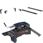 16470 - Custom 5th Wheel Brackets, Select Nissan Titan Curt Q20 5th Wheel Hitch with 20K Towing Capacity on Nissan Titan