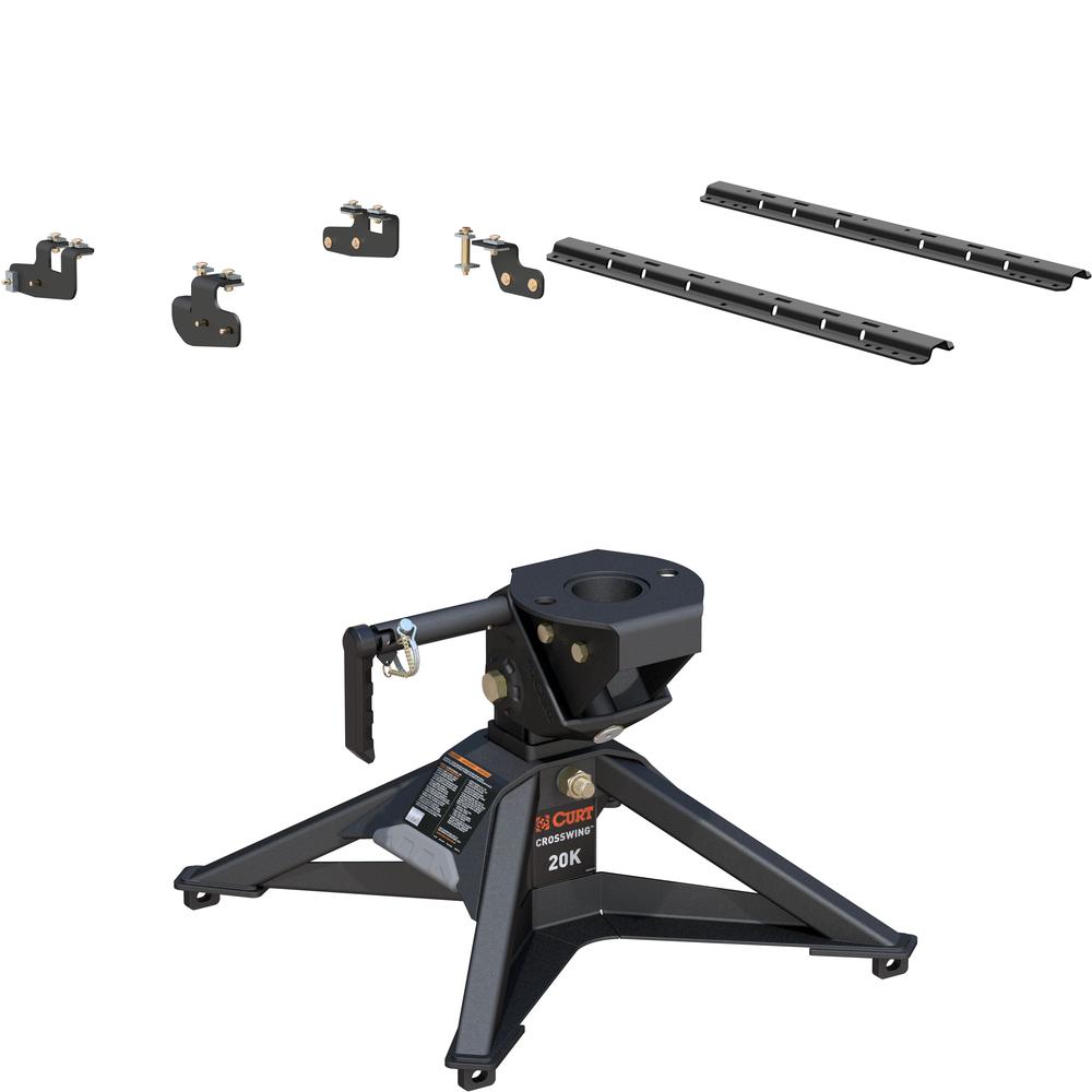 16427 - Custom 5th Wheel Brackets, Select Ram 2500 (Except with 5th Wheel Prep Package) Curt CrossWing Lightweight Fifth Wheel Hitch for Ram 2500