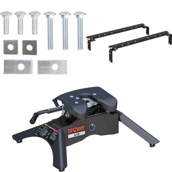 16304 - Semi-Custom 5th Wheel Hardware, Select Toyota Tundra (Except Extended Crew Cab) Curt A16 Dual Jaw 5th Wheel Hitch with 16,000 lbs towing capacity