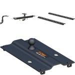 16444 - Custom 5th Wheel Brackets, Select Ram 1500 with Factory Air Suspension Curt 25K Gooseneck Trailer Hitch for 2013-2017 Ram 1500 installed