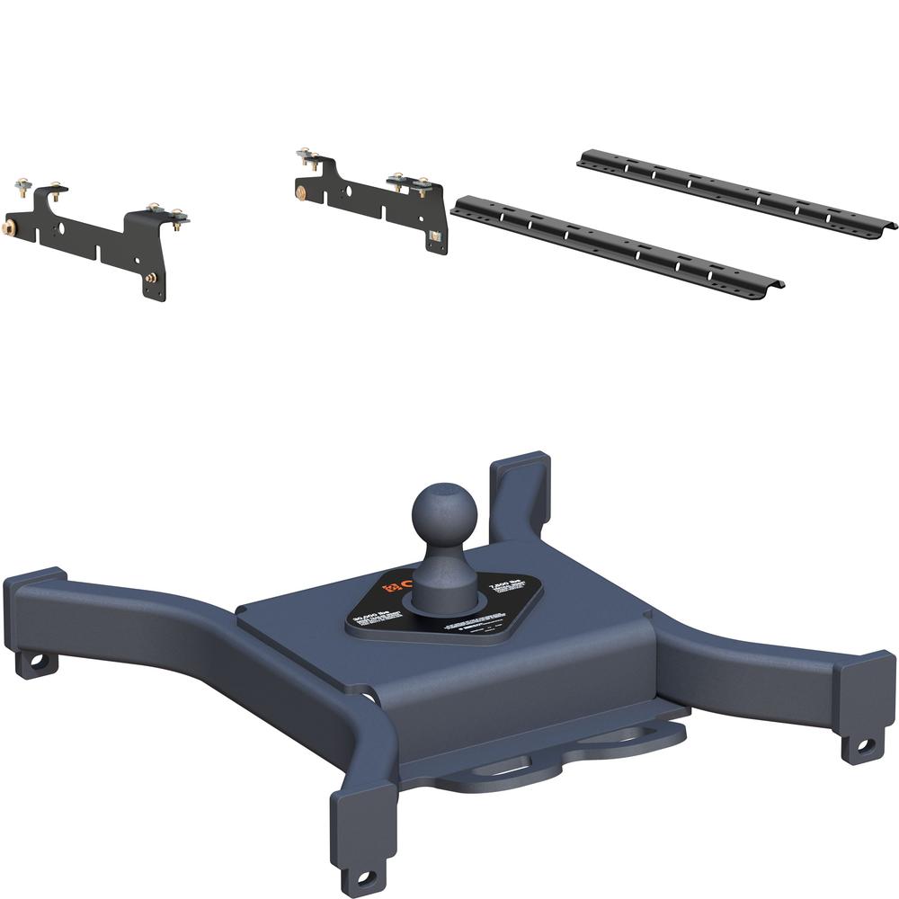 16437 - Custom 5th Wheel Brackets, Select Ford F-150, F-250 Curt Spyder 30K Gooseneck Trailer Hitch in Carbide Black for Ford F150 and F250