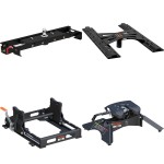 60721 - Double Lock Gooseneck Hitch Kit with Brackets, Select Ford F-150 Curt A25 5th Wheel Trailer Hitch with Dual Jaw for Ford F150