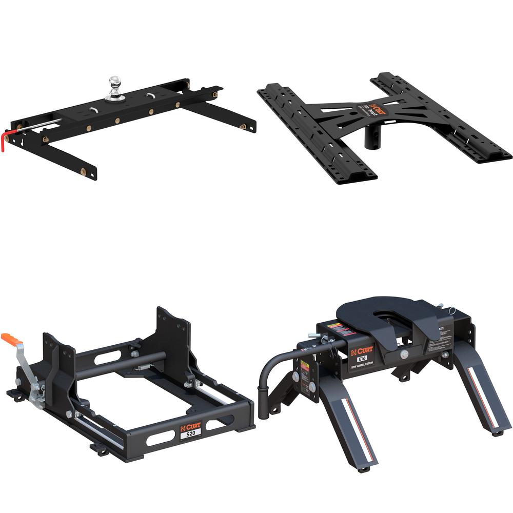60734 - Double Lock Gooseneck Hitch Kit with Brackets, Select Dodge Ram 1500, 2500, 3500 Curt E16 5th Wheel Hitch for Dodge Ram 94-02 with 16K towing