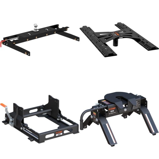 60734 - Double Lock Gooseneck Hitch Kit with Brackets, Select Dodge Ram 1500, 2500, 3500 Curt E16 5th Wheel Hitch for Dodge Ram 94-02 with 16K towing