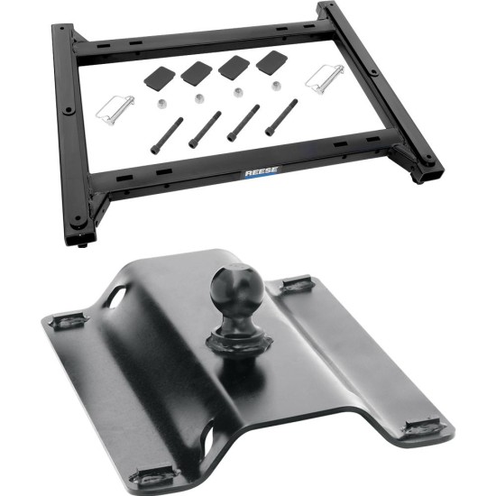 30154 - Rail Kit Mounting Adapter for Attaching Standard Fifth Wheel Hitches Reese trailer hitch with bent plate for Ram trucks
