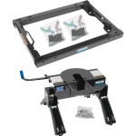 30156 - Rail Kit Mounting Adapter for Attaching 15K, 16K & 20K Standard Fifth Wheel Hitches (For Use with Ford OEM & Elite™ Series Under-Bed Rail Kits) Reese 20K Dual Jaw Fifth Wheel Trailer Hitch on Ford Truck