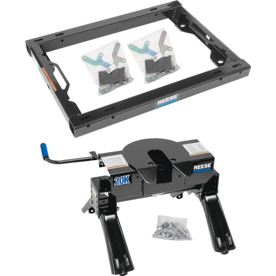30156 - Rail Kit Mounting Adapter for Attaching 15K, 16K & 20K Standard Fifth Wheel Hitches (For Use with Ford OEM & Elite™ Series Under-Bed Rail Kits) Reese 20K Dual Jaw Fifth Wheel Trailer Hitch on Ford Truck