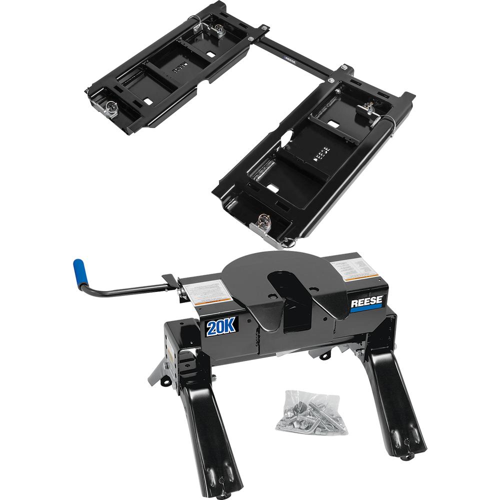 30899 - Rail Kit Mounting Adapter for Attaching Standard Fifth Wheel Hitches (For Use with GM OEM Under-Bed Rail Kits) Reese black dual jaw fifth wheel hitch for Ford and Chevy trucks