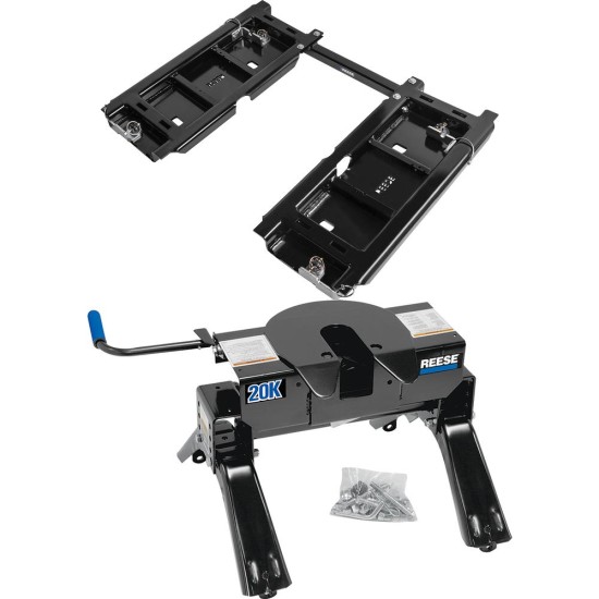 30899 - Rail Kit Mounting Adapter for Attaching Standard Fifth Wheel Hitches (For Use with GM OEM Under-Bed Rail Kits) Reese black dual jaw fifth wheel hitch for Ford and Chevy trucks