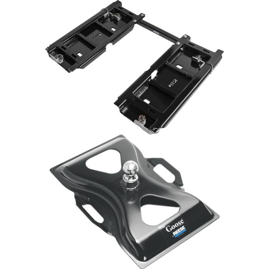 30899 - Rail Kit Mounting Adapter for Attaching Standard Fifth Wheel Hitches (For Use with GM OEM Under-Bed Rail Kits) Reese 25K Gooseneck Trailer Hitch with rails for Ford and Chevy