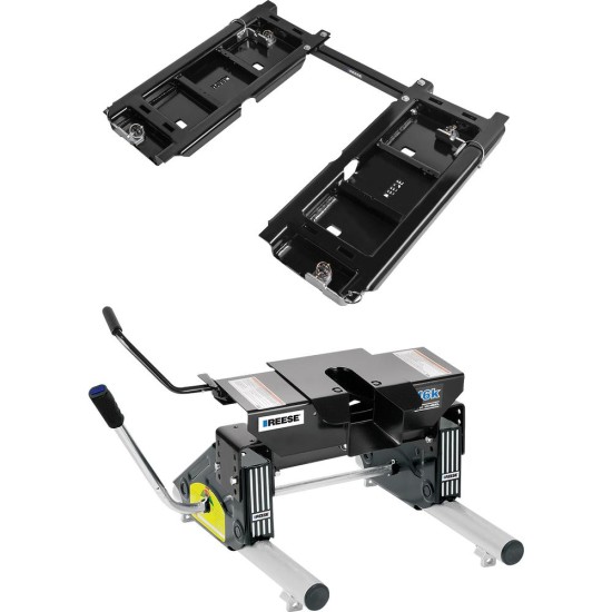 30899 - Rail Kit Mounting Adapter for Attaching Standard Fifth Wheel Hitches (For Use with GM OEM Under-Bed Rail Kits) Reese 16K Fifth Wheel Trailer Hitch with Dual Jaw for Trucks