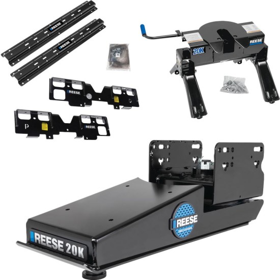 56015-53 - Fifth Wheel Hitch Mounting System Custom Install Kit, Outboard Reese Dual Jaw Fifth Wheel Hitch with Sidewinder Pinbox Replacement