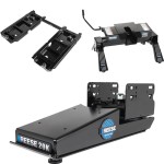 30899 - Rail Kit Mounting Adapter for Attaching Standard Fifth Wheel Hitches (For Use with GM OEM Under-Bed Rail Kits) Reese 16K Dual Jaw Fifth Wheel Trailer Hitch compatible with Ford and Chevy