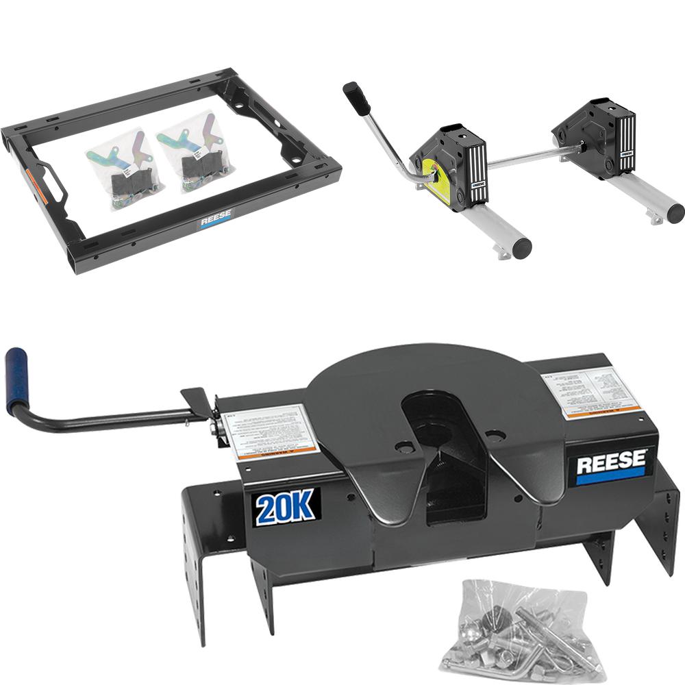 30156 - Rail Kit Mounting Adapter for Attaching 15K, 16K & 20K Standard Fifth Wheel Hitches (For Use with Ford OEM & Elite™ Series Under-Bed Rail Kits) Reese 20K fifth wheel hitch with round slider for short bed Ford trucks