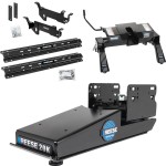 56021-53 - Fifth Wheel Hitch Mounting System Custom Install Kit, Outboard Reese 16K dual jaw fifth wheel hitch with Sidewinder pinbox.