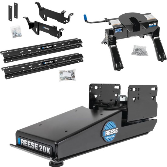 56021-53 - Fifth Wheel Hitch Mounting System Custom Install Kit, Outboard Reese 20K Dual Jaw Hitch with Sidewinder for Ram 3500