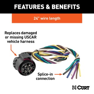 55774 - Dual-Output 7 & 4-Way Connector (Plugs into USCAR) Curt TriFlex NEXT Electric Trailer Brake Control with 7-Way Kit for GMC Acadia