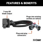 56518 - Custom Wiring Harness, 7-Way RV Blade Output (Plug & Play), Select Honda Pilot Curt Spectrum Electric Trailer Brake Control with 7-Way Kit for Honda Pilot