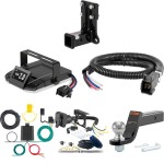 For 1998-2002 Mercedes ML320 Tow Package Camp n' Field Trailer Hitch + Brake Controller Curt Assure 51160 Proportional Up To 4 Axles + 7 Way Trailer Wiring Plug & 2-5/16" ball 4 inch drop Fits All Models Curt 13018 2 inch Tow Receiver For 1998-2002 Mercedes ML320 Tow Package Camp n' Field Trailer Hitch + Brake Controller Curt Assure 51160 Proportional Up To 4 Axles + 7 Way Trailer Wiring Plug & 2-5/16" ball 4 inch drop Fits All Models Curt 13018 2 inch Tow Receiver