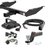 For 1988-2000 GMC C/K Pickup Tow Package Camp n' Field Trailer Hitch + Brake Controller Curt Assure 51160 Proportional Up To 4 Axles + 7 Way Trailer Wiring Plug & 2-5/16" ball 4 inch drop Fits Standard or Step Bumper Curt 13042 2 inch Tow Receive For 1988-2000 GMC C/K Pickup Tow Package Camp n' Field Trailer Hitch + Brake Controller Curt Assure 51160 Proportional Up To 4 Axles + 7 Way Trailer Wiring Plug & 2-5/16" ball 4 inch drop Fits Standard or Step Bumper Curt 13042 2 inch Tow Receive