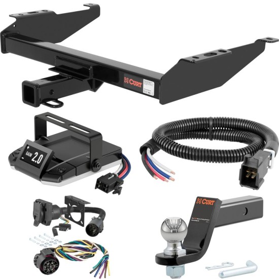 For 1988-2000 GMC C/K Pickup Tow Package Camp n' Field Trailer Hitch + Brake Controller Curt Assure 51160 Proportional Up To 4 Axles + 7 Way Trailer Wiring Plug & 2-5/16" ball 4 inch drop Fits Standard or Step Bumper Curt 13042 2 inch Tow Receive For 1988-2000 GMC C/K Pickup Tow Package Camp n' Field Trailer Hitch + Brake Controller Curt Assure 51160 Proportional Up To 4 Axles + 7 Way Trailer Wiring Plug & 2-5/16" ball 4 inch drop Fits Standard or Step Bumper Curt 13042 2 inch Tow Receive
