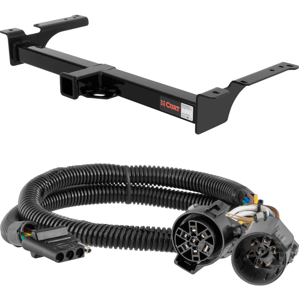 For 2004-2006 Ford E250 Trailer Hitch + Wiring 4 Pin Fits Models w/ USCAR 7-way Except Cutaway Chassis or Shuttle Bus Curt 13053 55384 2 inch Tow Receiver