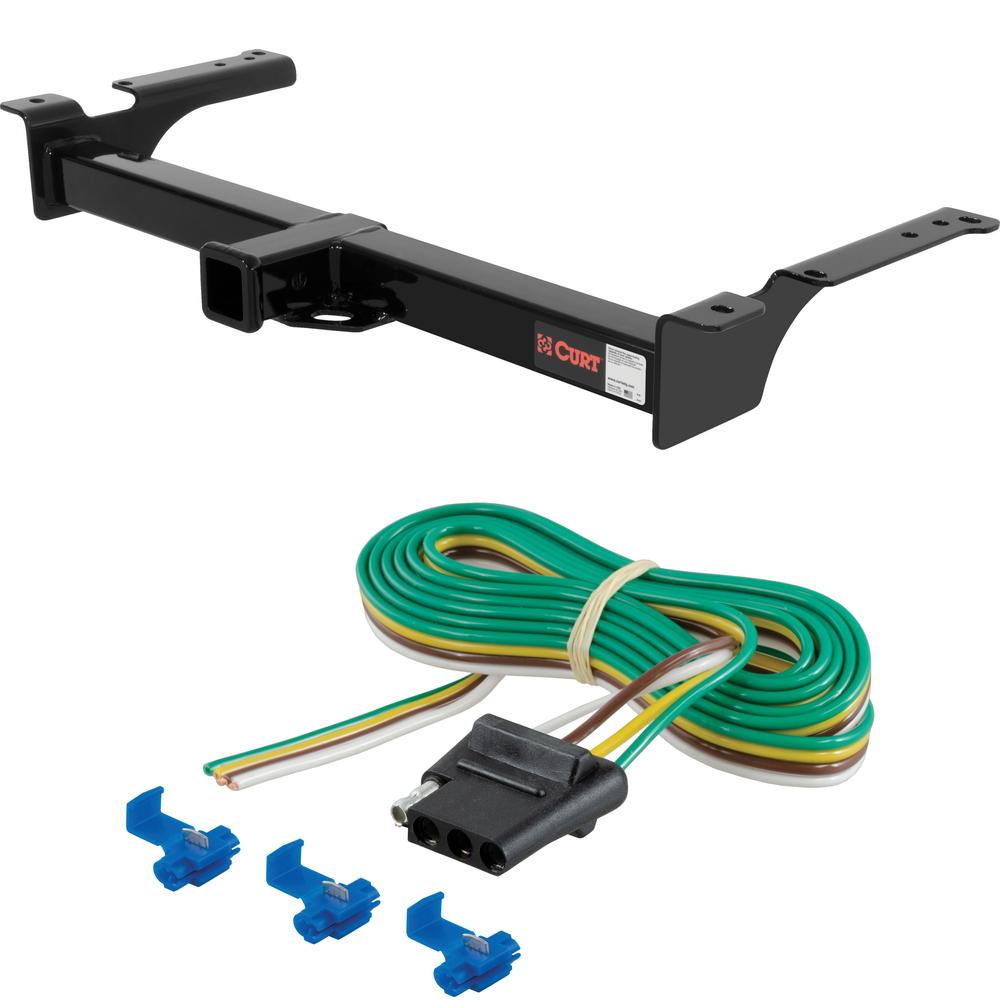 For 1975-1991 Ford E150 Trailer Hitch + Wiring 4 Pin Fits All Except Cutaway Chassis or Shuttle Bus Curt 13053 58044 2 inch Tow Receiver