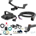 For 2011-2017 Jeep Patriot Tow Package Camp n' Field Trailer Hitch + Brake Controller Curt Assure 51160 Proportional Up To 4 Axles + 7 Way Trailer Wiring Plug & 2-5/16" ball 4 inch drop Fits All Models Curt 13081 2 inch Tow Receiver