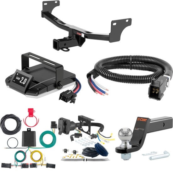 For 2011-2016 Jeep Compass Tow Package Camp n' Field Trailer Hitch + Brake Controller Curt Assure 51160 Proportional Up To 4 Axles + 7 Way Trailer Wiring Plug & 2-5/16" ball 4 inch drop Fits All Models Curt 13081 2 inch Tow Receiver For 2011-2016 Jeep Compass Tow Package Camp n' Field Trailer Hitch + Brake Controller Curt Assure 51160 Proportional Up To 4 Axles + 7 Way Trailer Wiring Plug & 2-5/16" ball 4 inch drop Fits All Models Curt 13081 2 inch Tow Receiver