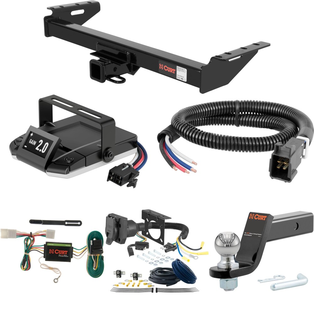 For 1997-2001 Jeep Cherokee Tow Package Camp n' Field Trailer Hitch + Brake Controller Curt Assure 51160 Proportional Up To 4 Axles + 7 Way Trailer Wiring Plug & 2-5/16" ball 4 inch drop Fits All Models Curt 13084 2 inch Tow Receiver For 1997-2001 Jeep Cherokee Tow Package Camp n' Field Trailer Hitch + Brake Controller Curt Assure 51160 Proportional Up To 4 Axles + 7 Way Trailer Wiring Plug & 2-5/16" ball 4 inch drop Fits All Models Curt 13084 2 inch Tow Receiver