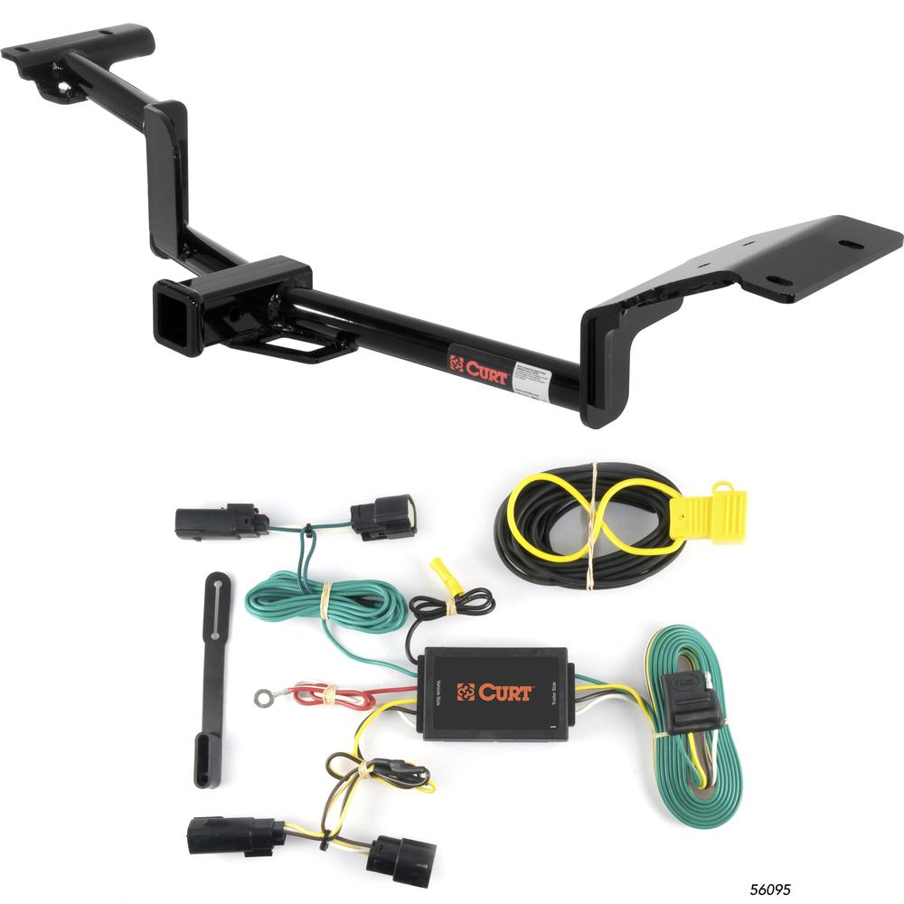 For 2012-2017 Lincoln MKT Trailer Hitch + Wiring 4 Pin Fits w/ EcoBoost Curt 13110 56095 2 inch Tow Receiver