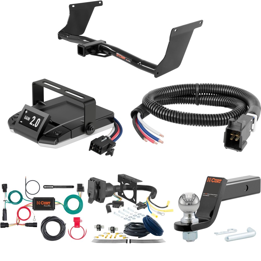For 2017-2018 Ford Escape Tow Package Camp n' Field Trailer Hitch + Brake Controller Curt Assure 51160 Proportional Up To 4 Axles + 7 Way Trailer Wiring Plug & 2-5/16" ball 4 inch drop Except S Models Curt 13131 2 inch Tow Receiver For 2017-2018 Ford Escape Tow Package Camp n' Field Trailer Hitch + Brake Controller Curt Assure 51160 Proportional Up To 4 Axles + 7 Way Trailer Wiring Plug & 2-5/16" ball 4 inch drop Except S Models Curt 13131 2 inch Tow Receiver