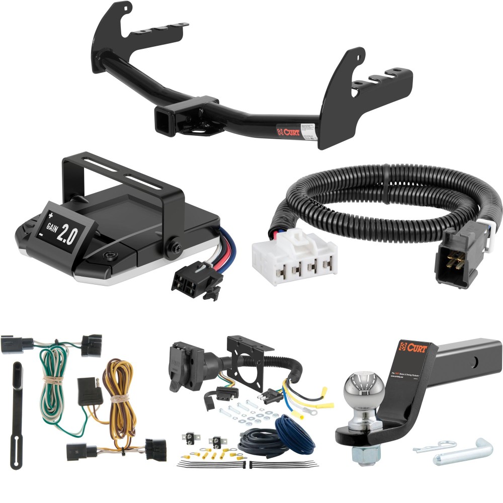 For 1997-2003 Dodge Dakota Tow Package Camp n' Field Trailer Hitch + Brake Controller Curt Assure 51160 Proportional Up To 4 Axles + 7 Way Trailer Wiring Plug & 2-5/16" ball 4 inch drop Fits All Models Curt 13145 2 inch Tow Receiver For 1997-2003 Dodge Dakota Tow Package Camp n' Field Trailer Hitch + Brake Controller Curt Assure 51160 Proportional Up To 4 Axles + 7 Way Trailer Wiring Plug & 2-5/16" ball 4 inch drop Fits All Models Curt 13145 2 inch Tow Receiver