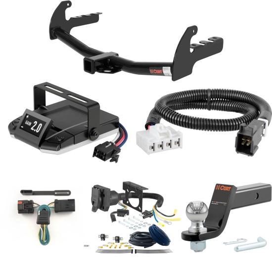 For 2000-2004 Dodge Dakota Tow Package Camp n' Field Trailer Hitch + Brake Controller Curt Assure 51160 Proportional Up To 4 Axles + 7 Way Trailer Wiring Plug & 2-5/16" ball 4 inch drop Fits w/ Tow Prep Package Curt 13145 2 inch Tow Receiver For 2000-2004 Dodge Dakota Tow Package Camp n' Field Trailer Hitch + Brake Controller Curt Assure 51160 Proportional Up To 4 Axles + 7 Way Trailer Wiring Plug & 2-5/16" ball 4 inch drop Fits w/ Tow Prep Package Curt 13145 2 inch Tow Receiver