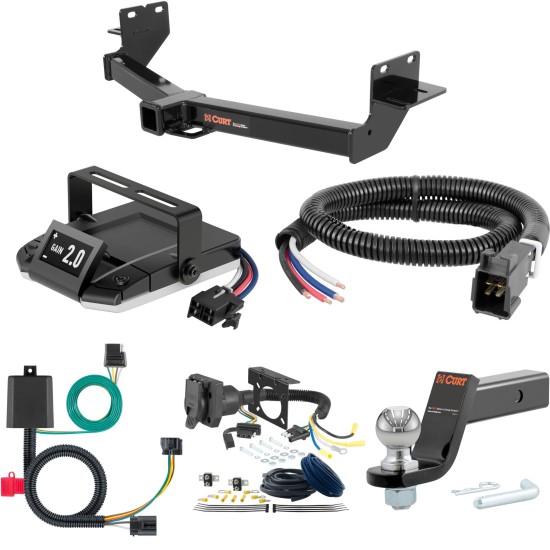 For 2013-2018 Hyundai Santa Fe Tow Package Camp n' Field Trailer Hitch + Brake Controller Curt Assure 51160 Proportional Up To 4 Axles + 7 Way Trailer Wiring Plug & 2-5/16" ball 4 inch drop Fits Models W/ 3rd Row Seats Curt 13153 2 inch Tow Recei For 2013-2018 Hyundai Santa Fe Tow Package Camp n' Field Trailer Hitch + Brake Controller Curt Assure 51160 Proportional Up To 4 Axles + 7 Way Trailer Wiring Plug & 2-5/16" ball 4 inch drop Fits Models W/ 3rd Row Seats Curt 13153 2 inch Tow Recei