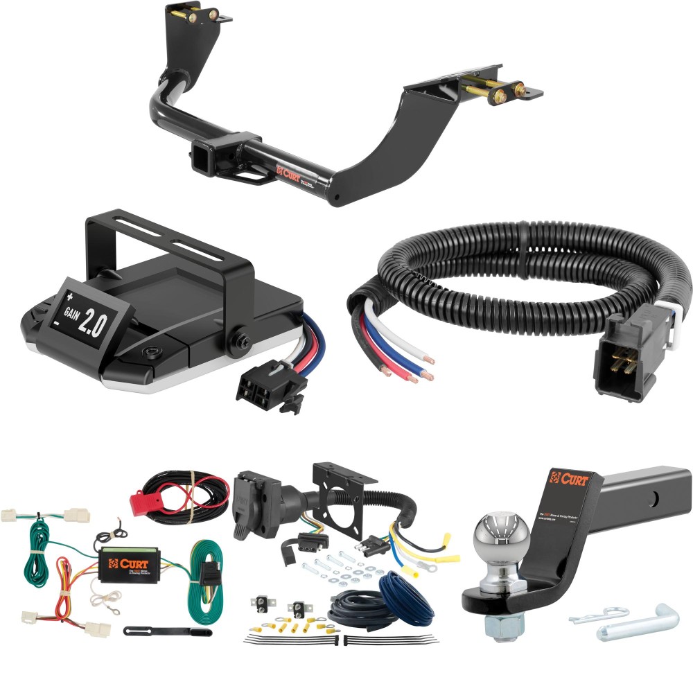 For 2014-2020 Mitsubishi Outlander Tow Package Camp n' Field Trailer Hitch + Brake Controller Curt Assure 51160 Proportional Up To 4 Axles + 7 Way Trailer Wiring Plug & 2-5/16" ball 4 inch drop Fits All Models Curt 13163 2 inch Tow Receiver For 2014-2020 Mitsubishi Outlander Tow Package Camp n' Field Trailer Hitch + Brake Controller Curt Assure 51160 Proportional Up To 4 Axles + 7 Way Trailer Wiring Plug & 2-5/16" ball 4 inch drop Fits All Models Curt 13163 2 inch Tow Receiver