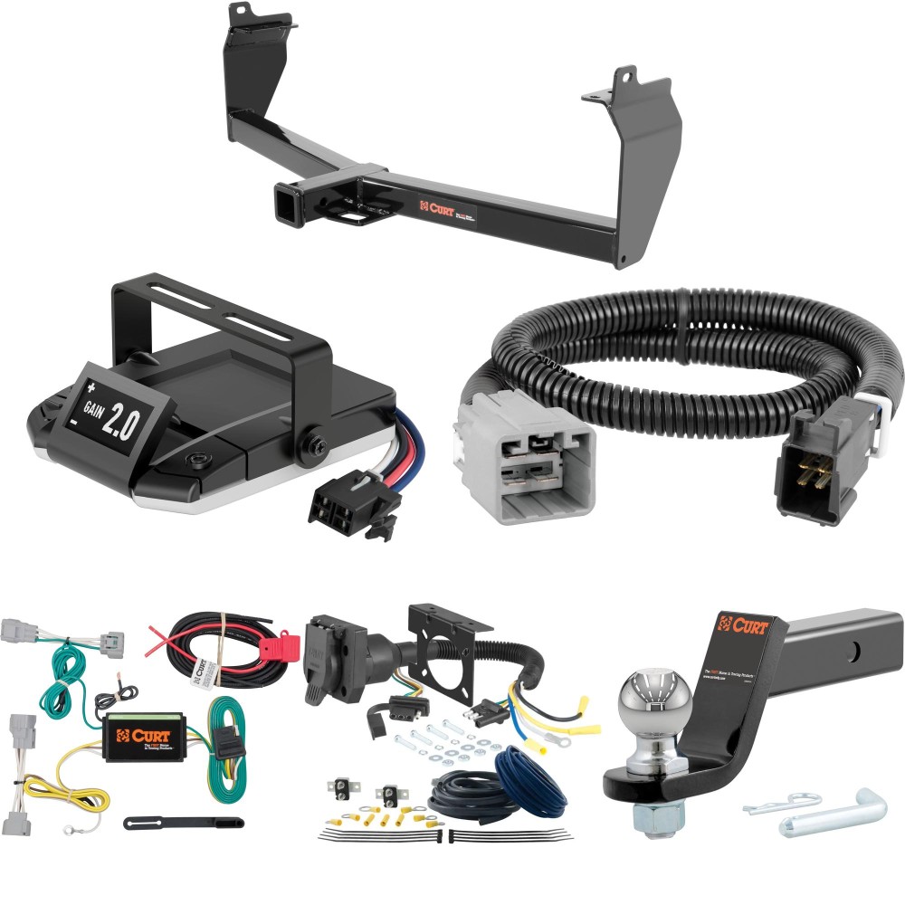 For 2014-2018 Jeep Cherokee Tow Package Camp n' Field Trailer Hitch + Brake Controller Curt Assure 51160 Proportional Up To 4 Axles + 7 Way Trailer Wiring Plug & 2-5/16" ball 4 inch drop Fits All Models Curt 13171 2 inch Tow Receiver For 2014-2018 Jeep Cherokee Tow Package Camp n' Field Trailer Hitch + Brake Controller Curt Assure 51160 Proportional Up To 4 Axles + 7 Way Trailer Wiring Plug & 2-5/16" ball 4 inch drop Fits All Models Curt 13171 2 inch Tow Receiver