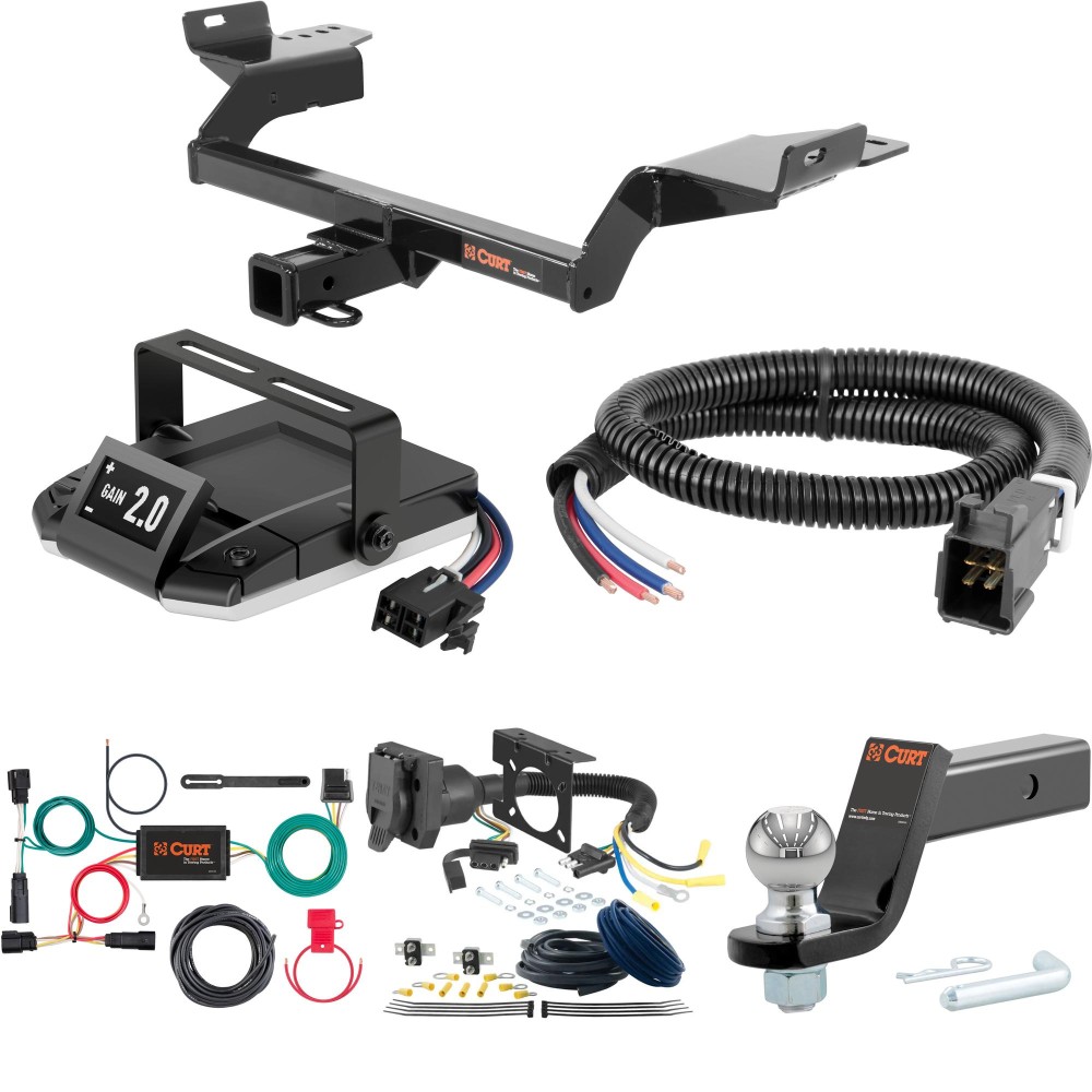 For 2017-2018 Ford Escape Tow Package Camp n' Field Trailer Hitch + Brake Controller Curt Assure 51160 Proportional Up To 4 Axles + 7 Way Trailer Wiring Plug & 2-5/16" ball 4 inch drop Fits All Models Curt 13186 2 inch Tow Receiver For 2017-2018 Ford Escape Tow Package Camp n' Field Trailer Hitch + Brake Controller Curt Assure 51160 Proportional Up To 4 Axles + 7 Way Trailer Wiring Plug & 2-5/16" ball 4 inch drop Fits All Models Curt 13186 2 inch Tow Receiver