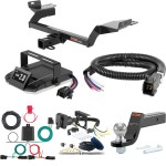 For 2013-2016 Ford Escape Tow Package Camp n' Field Trailer Hitch + Brake Controller Curt Assure 51160 Proportional Up To 4 Axles + 7 Way Trailer Wiring Plug & 2-5/16" ball 4 inch drop Fits All Models Curt 13186 2 inch Tow Receiver