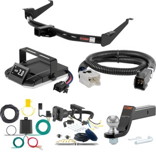For 2005-2015 Nissan Armada Tow Package Camp n' Field Trailer Hitch + Brake Controller Curt Assure 51160 Proportional Up To 4 Axles + 7 Way Trailer Wiring Plug & 2-5/16" ball 4 inch drop Fits All Models Curt 13188 2 inch Tow Receiver