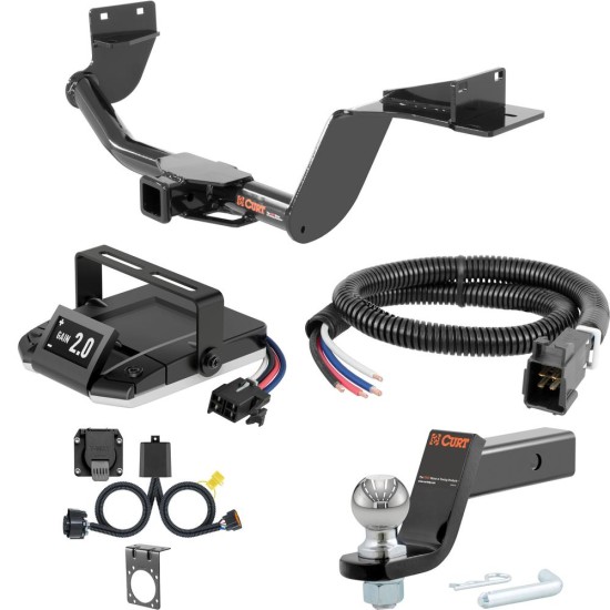 For 2019-2020 Hyundai Santa Fe Tow Package Camp n' Field Trailer Hitch + Brake Controller Curt Assure 51160 Proportional Up To 4 Axles + 7 Way Trailer Wiring Plug & 2-5/16" ball 4 inch drop Fits All Models Curt 13195 2 inch Tow Receiver For 2019-2020 Hyundai Santa Fe Tow Package Camp n' Field Trailer Hitch + Brake Controller Curt Assure 51160 Proportional Up To 4 Axles + 7 Way Trailer Wiring Plug & 2-5/16" ball 4 inch drop Fits All Models Curt 13195 2 inch Tow Receiver