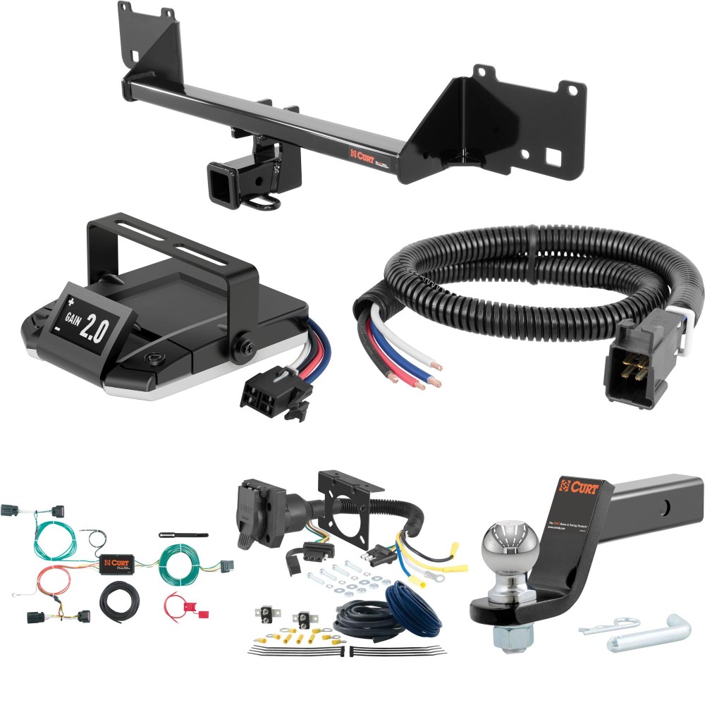 For 2015-2022 Ram ProMaster City Tow Package Camp n' Field Trailer Hitch + Brake Controller Curt Assure 51160 Proportional Up To 4 Axles + 7 Way Trailer Wiring Plug & 2-5/16" ball 4 inch drop Fits All Models Curt 13215 2 inch Tow Receiver For 2015-2022 Ram ProMaster City Tow Package Camp n' Field Trailer Hitch + Brake Controller Curt Assure 51160 Proportional Up To 4 Axles + 7 Way Trailer Wiring Plug & 2-5/16" ball 4 inch drop Fits All Models Curt 13215 2 inch Tow Receiver