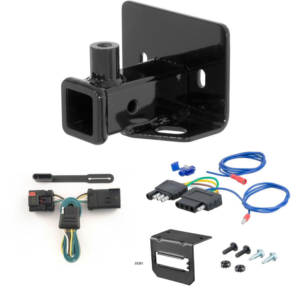 For 2006-2009 Mitsubishi Raider Trailer Hitch + Wiring 5 Pin Fits w/ Tow Prep Package Curt 13229 2 inch Tow Receiver