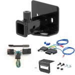 For 2006-2009 Mitsubishi Raider Trailer Hitch + Wiring 5 Pin Fits w/ Tow Prep Package Curt 13229 2 inch Tow Receiver